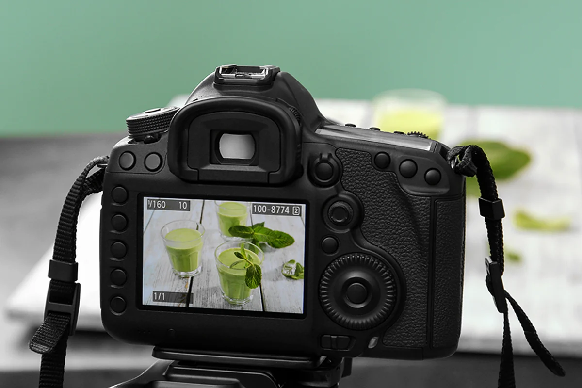 camera showing a photoshoot